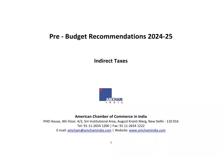 pre budget recommendations 2024 25