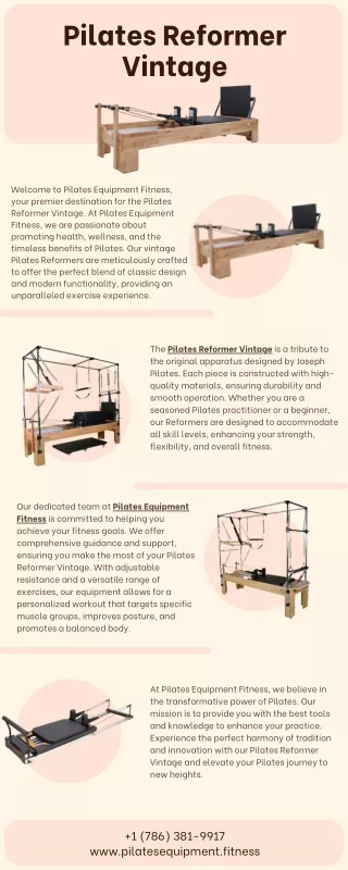 Pilates Reformer Vintage at Pilates Equipment Fitness