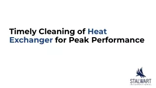 Timely Cleaning of Heat Exchanger for Peak Performance