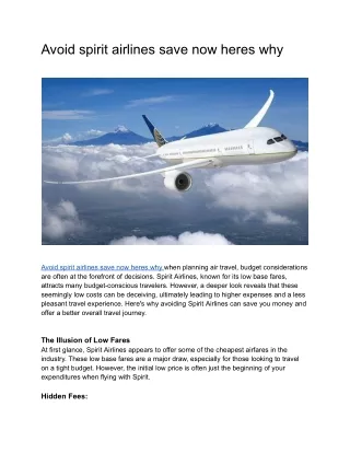 Avoid spirit airlines save now heres why