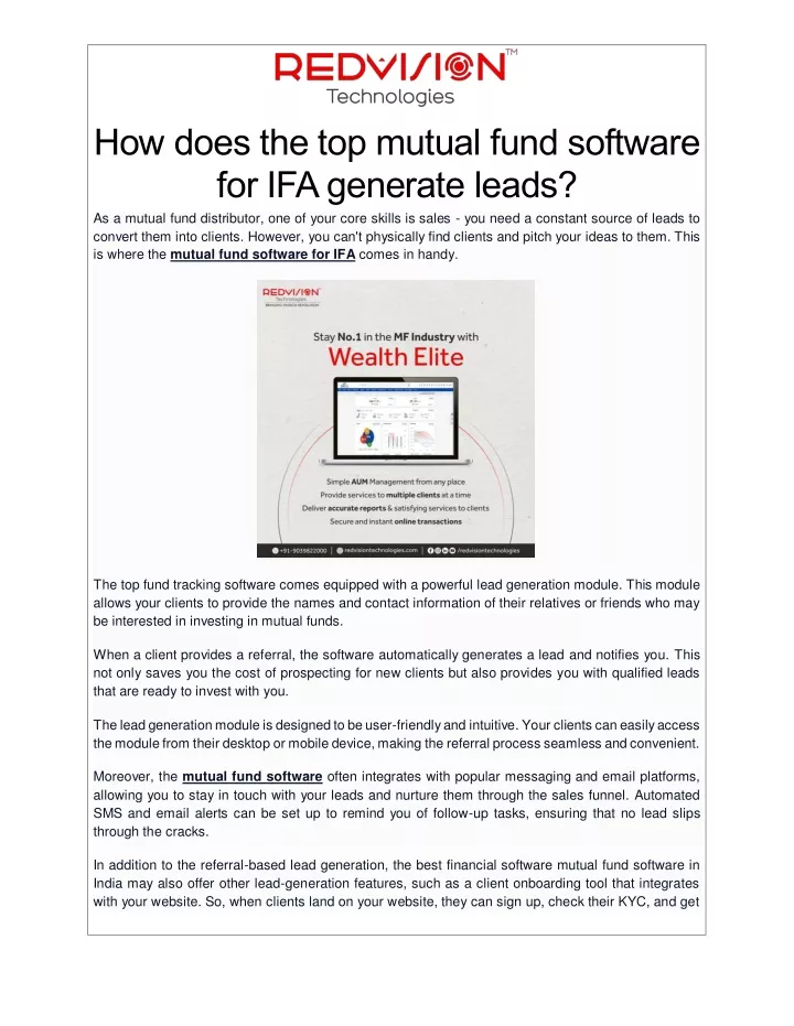 how does the top mutual fund software