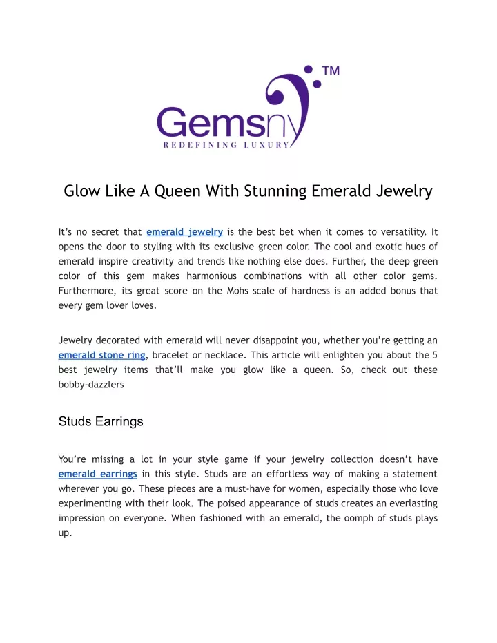 PPT Glow Like A Queen With Stunning Emerald Jewelry PowerPoint