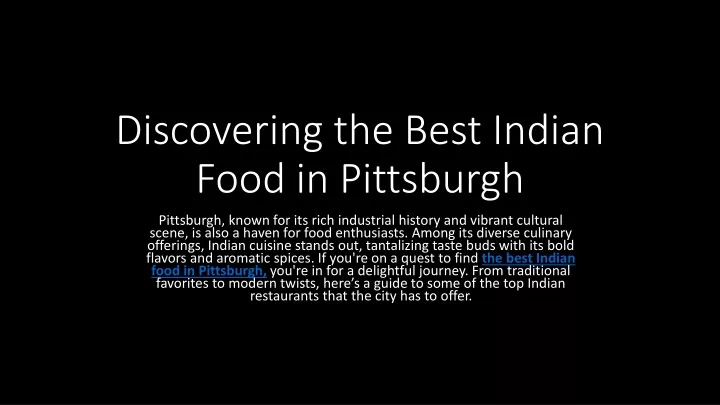 discovering the best indian food in pittsburgh