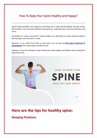 how to keep your spine healthy and happy