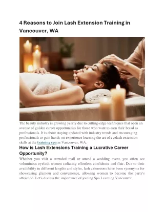 4 Reasons to Join Lash Extension Training in Vancouver, WA