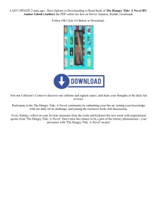 PDF [DOWNLOAD] The Hungry Tide: A Novel By  Amitav Ghosh (Author)  Full Episode