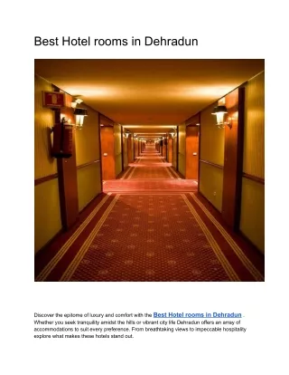 Best Hotel rooms in Dehradun