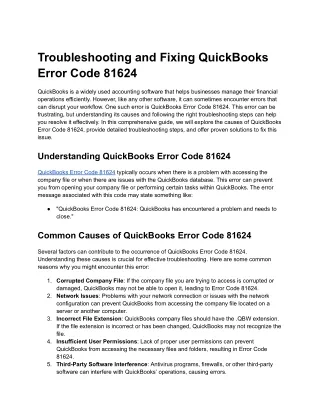 troubleshooting and fixing quickbooks error code