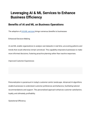 Leveraging AI & ML Services Off Page Blog