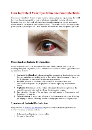 how to protect your eyes from bacterial infections
