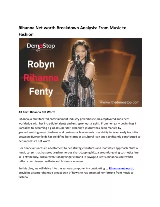 Rihanna's Net Worth and Business Ventures: Insights Analysis