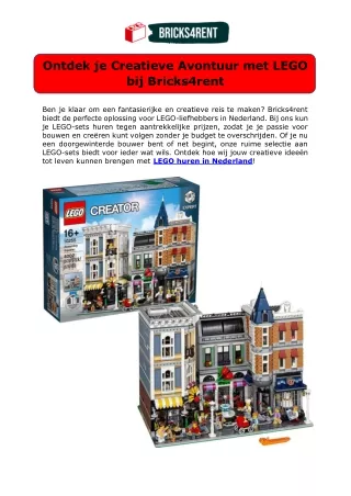 LEGO Huren in Nederland