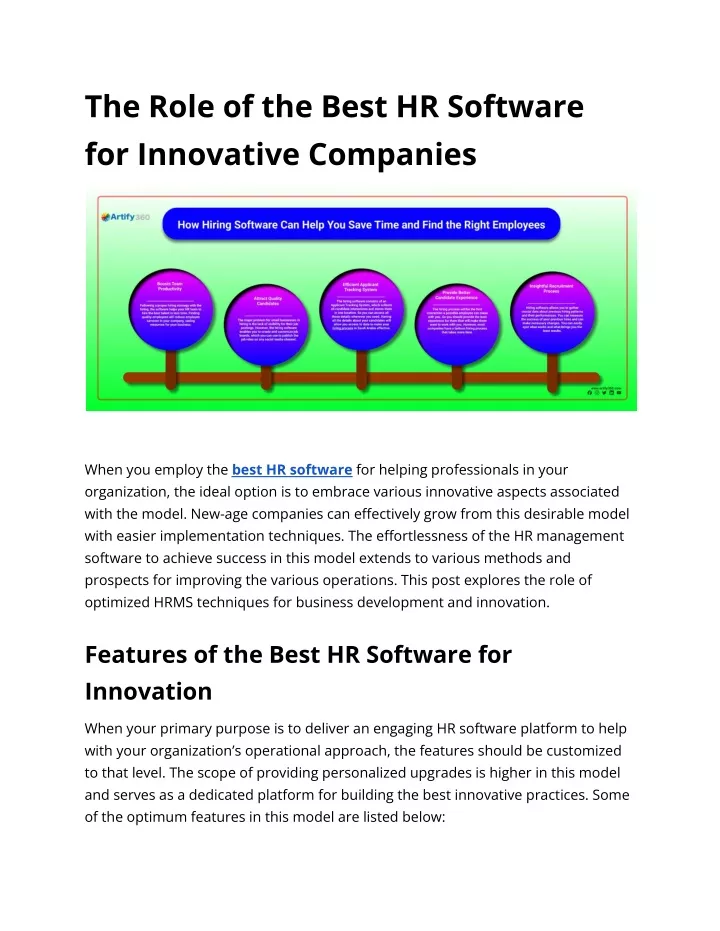 the role of the best hr software for innovative