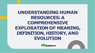 under s t anding human resource s a comprehensive