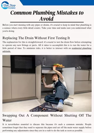 common plumbing mistakes to avoid avoid
