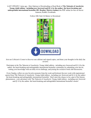[PDF EPUB] Download The Tattooist of Auschwitz: Young Adult edition - including