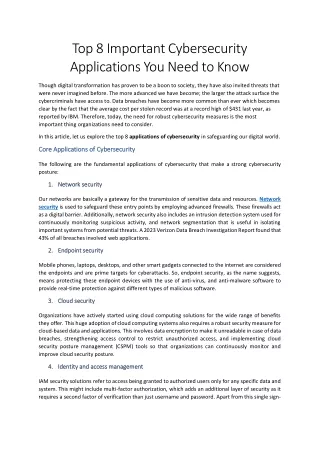 top 8 important cybersecurity applications