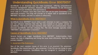 understanding quickbooks error 80070057