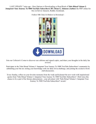 [PDF/Kindle] Book Tube Ritual Volume I: Jumpstart Your Journey To 5000 YouTube S