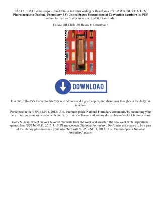 Download Pdf USP36 NF31, 2013: U. S. Pharmacopoeia National Formulary By  United