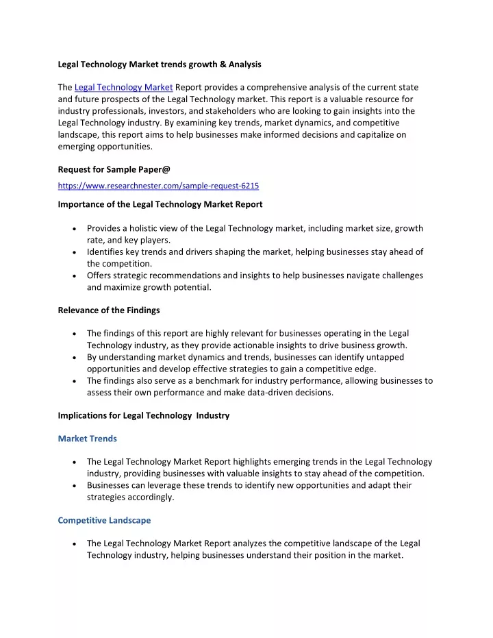 legal technology market trends growth analysis