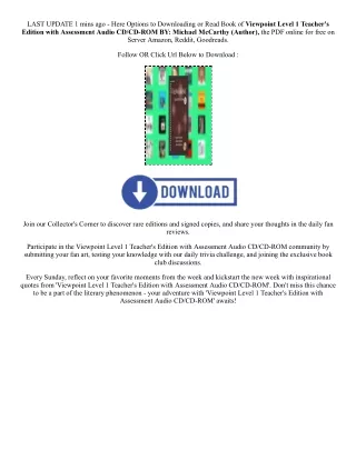 Download PDF Viewpoint Level 1 Teacher's Edition with Assessment Audio CD/CD-ROM