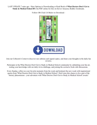 [PDF/Kindle] Book What Doctors Don't Get to Study in Medical School By  Full Epi