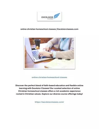 online christian homeschool classes