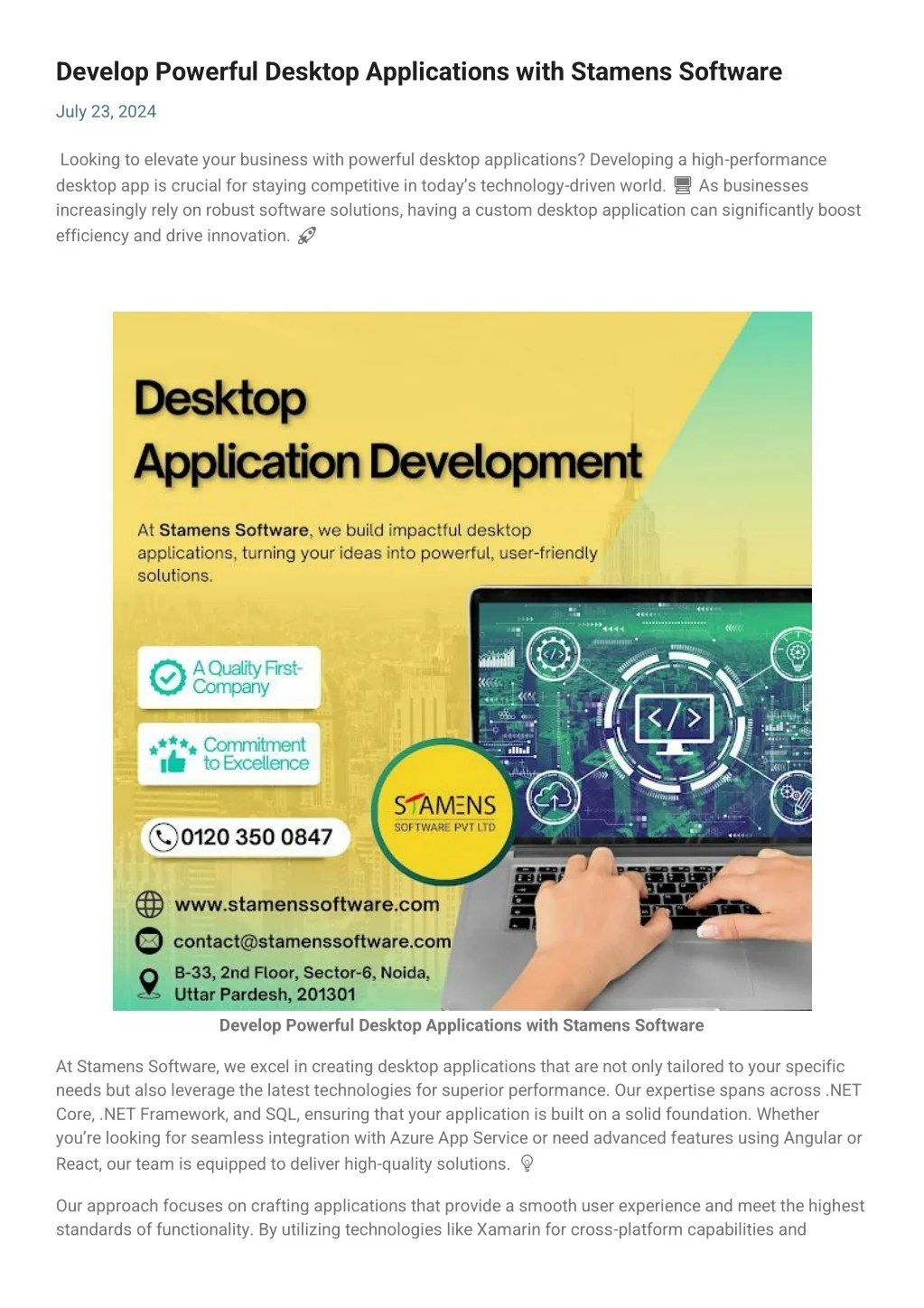 PPT - Develop Powerful Desktop Applications with Stamens Software ...