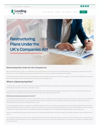 Restructuring Plans Under the UK’s Companies Act