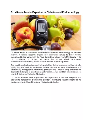 dr vikram aarella expertise in diabetes