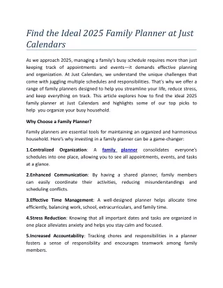 find the ideal 2025 family planner at just