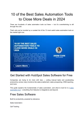 10 of the Best Sales Automation Tools to Close More Deals in 2024