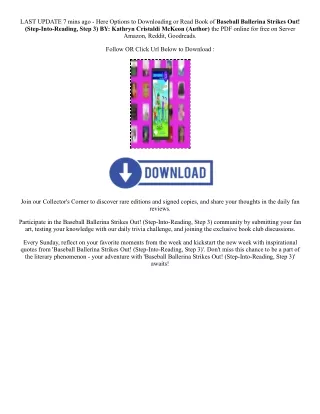 [PDF EPUB] Download Baseball Ballerina Strikes Out! (Step-Into-Reading, Step 3)