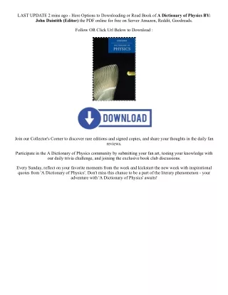 PDF [Download] A Dictionary of Physics By  John Daintith (Editor)  Full Episode