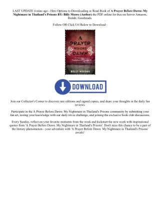 PDF [Download] A Prayer Before Dawn: My Nightmare in Thailand's Prisons By  Bill