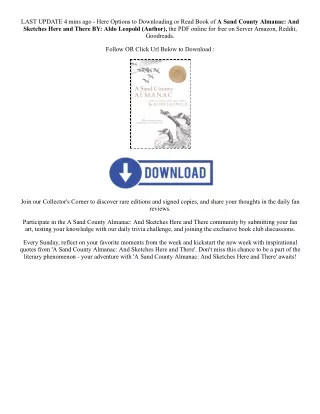 [download pdf] A Sand County Almanac: And Sketches Here and There By  Aldo Leopo
