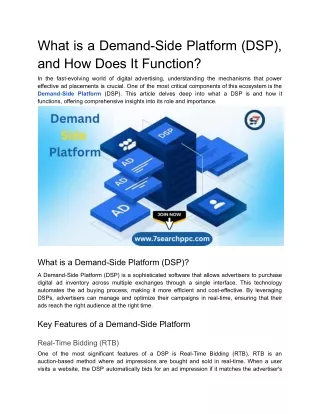 what is a demand side platform dsp and how does