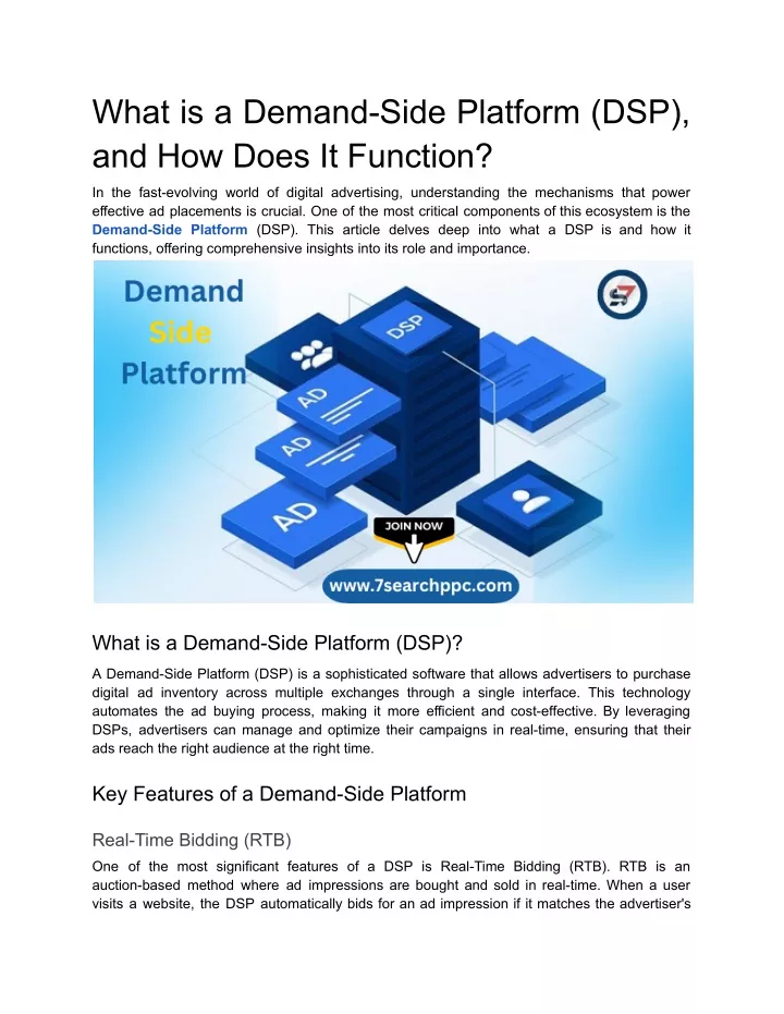 what is a demand side platform dsp and how does