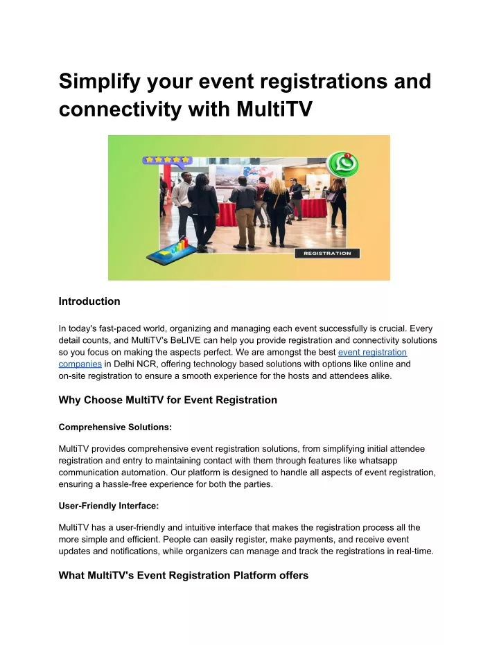 simplify your event registrations