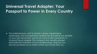Universal Travel Adapter: Your Passport to Power in Every Country