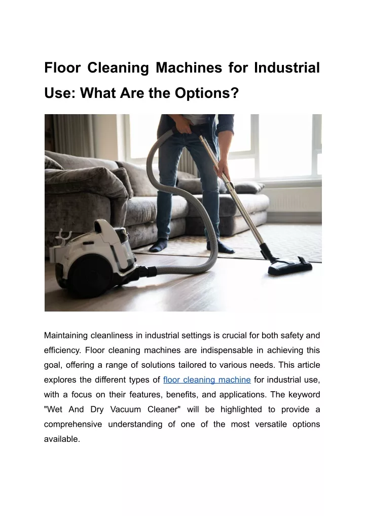 floor cleaning machines for industrial