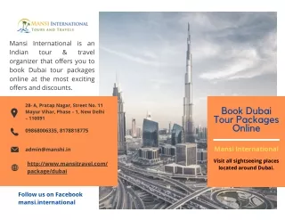 Book Dubai Tour Packages Online