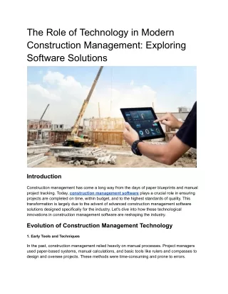 the role of technology in modern construction