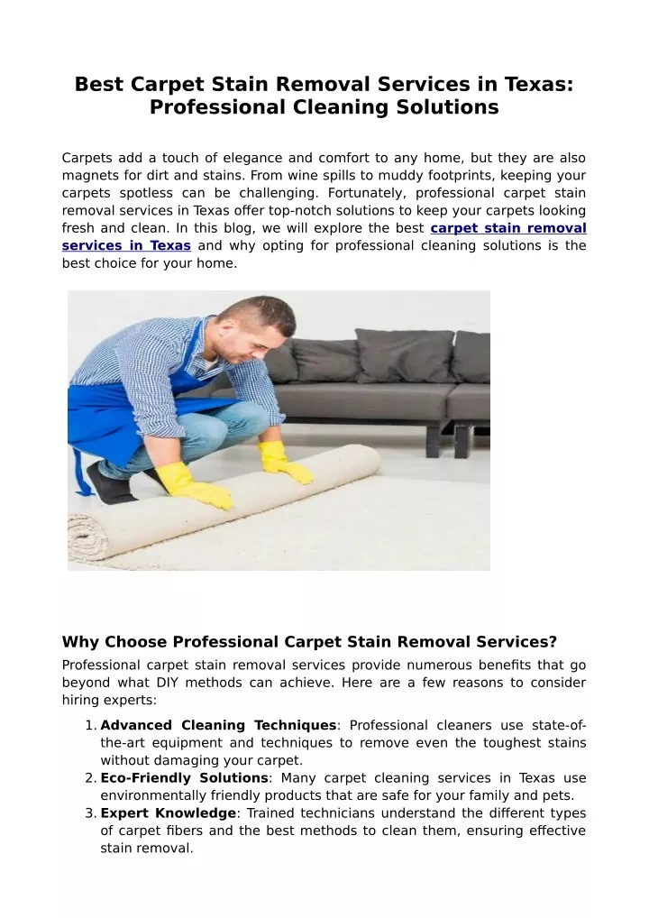 best carpet stain removal services in texas