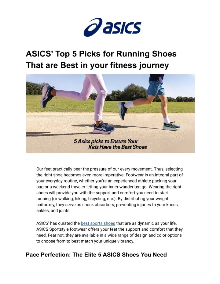 asics top 5 picks for running shoes that are best