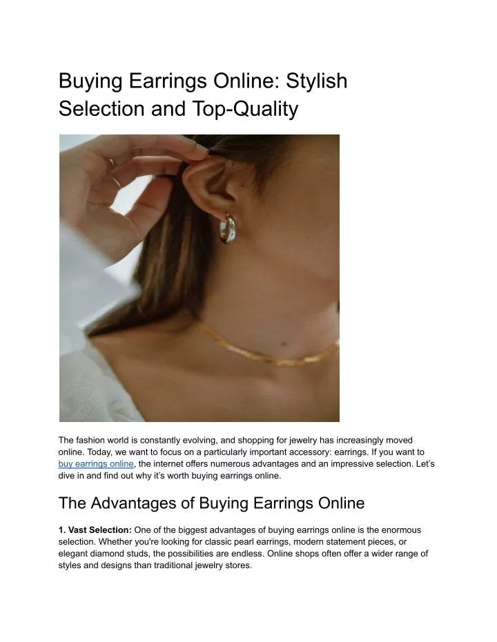 buying earrings online stylish selection