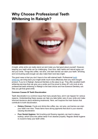 Teeth Whitening In Raleigh