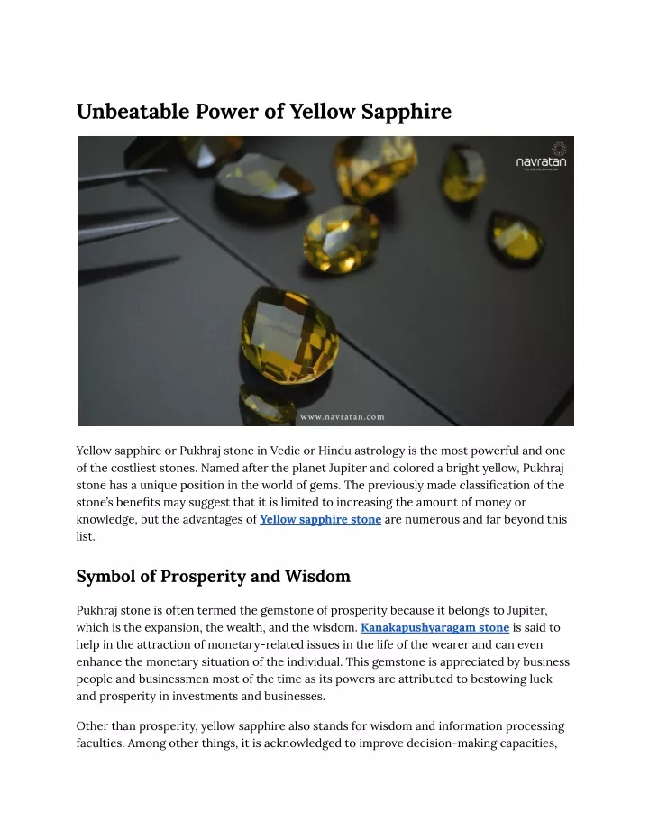 unbeatable power of yellow sapphire