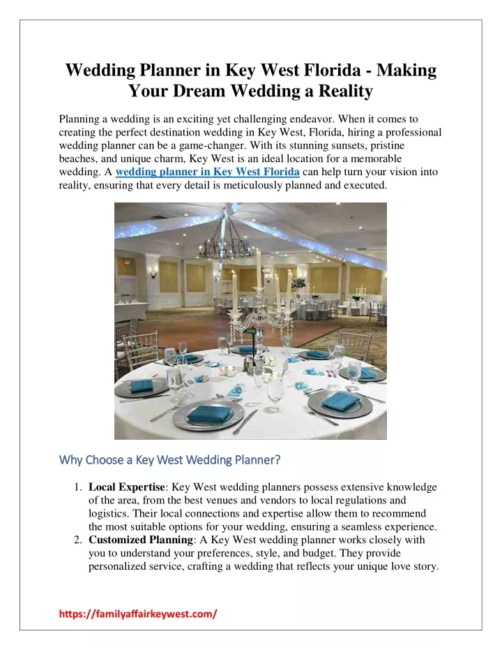 wedding planner in key west florida making your